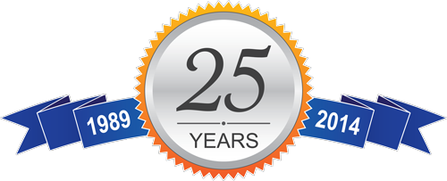 25th Year Anniversary Emblem Badge Banner Ribbon NewLook